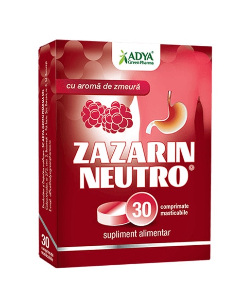 zazarin-neutro-zmeura-30-comprimate-adya-green-pharma-o35044-farmacia-morpheus Zazarin Neutro Zmeura, 30 comprimate, Adya Green Pharma