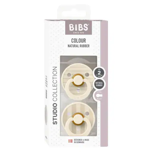 12015104-2.png BIBS Studio Set 2 Suzete Colour Pin Ivory Vanilla Mix, 6-18L (Size 2), Latex