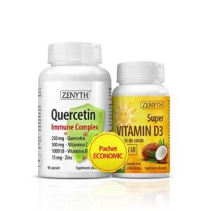 Pachet Quercetin Immune 90 Capsule + Supervitamin D3 2000UI 30 capsule, Zenyth