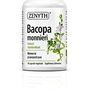 Bacopa Monnieri, Memorie si Concentare, 30 Capsule, Zenyth