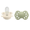 BIBS Set 2 Suzete Infinity Silicon Ivory/Sage, Tetina Simetrica, 0-6L (size 1)
