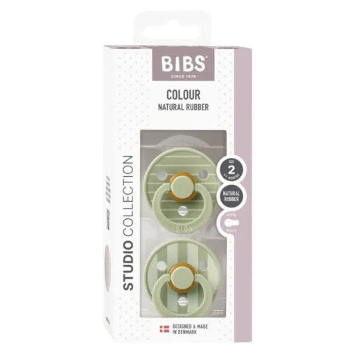 bibs-studio-set-2-suzete-colour-pin-sage-mix-6-18l-size-2-latex-o36276-farmacia-morpheus BIBS Studio Set 2 Suzete Colour Pin Sage Mix, 6-18L (Size 2), Latex