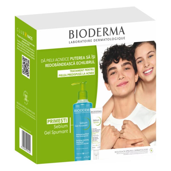 BIODERMA Pachet Sebium Kerato, 30 ml + Sebium Gel Spumant, 200 ml