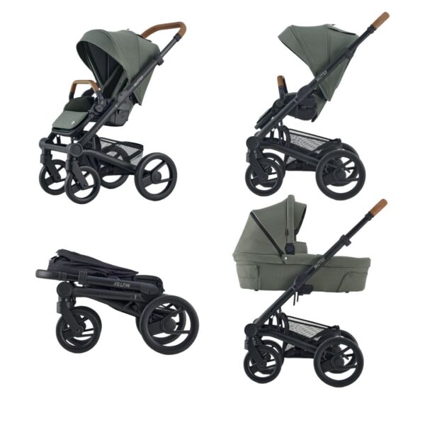 Carucior Nio Sea Green + Landou + Adaptori Scoica, Mutsy
