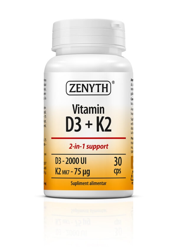 Vitamina D3 + K2, 30 Capsule, Zenyth