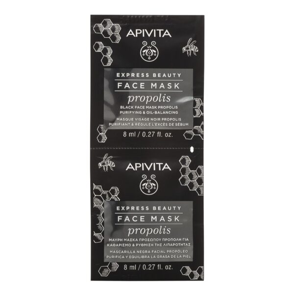 APIVITA Express, Masca cu Extract de Propolis, Actiune Purifianta, 2 x 8 ml