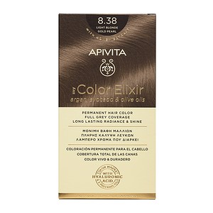 APIVITA Vopsea de Par My Color Elixir, Light Blonde Gold Pearl N8.38, 155 ml