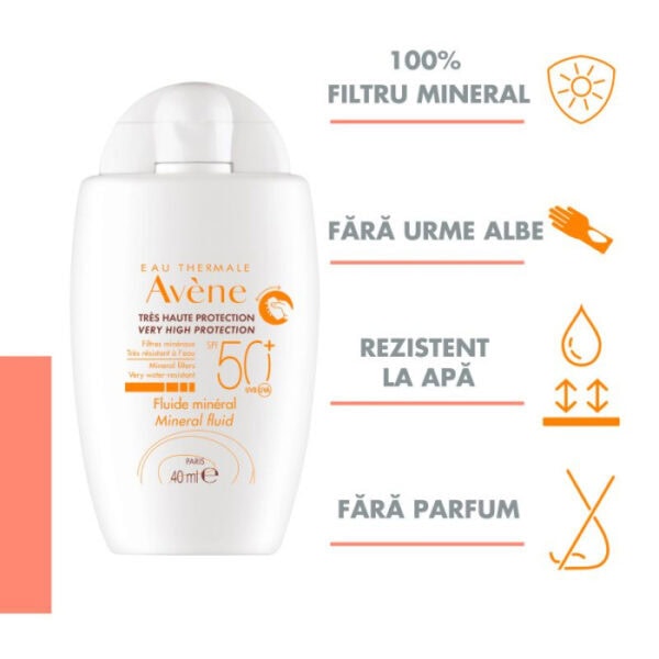 AVENE Mineral Fluid SPF50+, 40 ml
