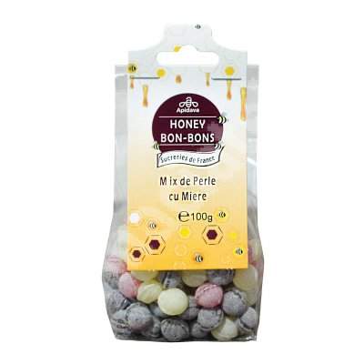 Bomboane Perle Mix cu Miere, 100 g, Apidava