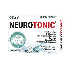 NeuroTonic - Supliment pentru sistemul nervos Cutie NeuroTonic cu capsule pentru sănătatea nervilor, 30 capsule.