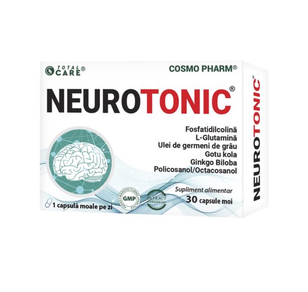 Cutie NeuroTonic cu capsule pentru sănătatea nervilor, 30 capsule.