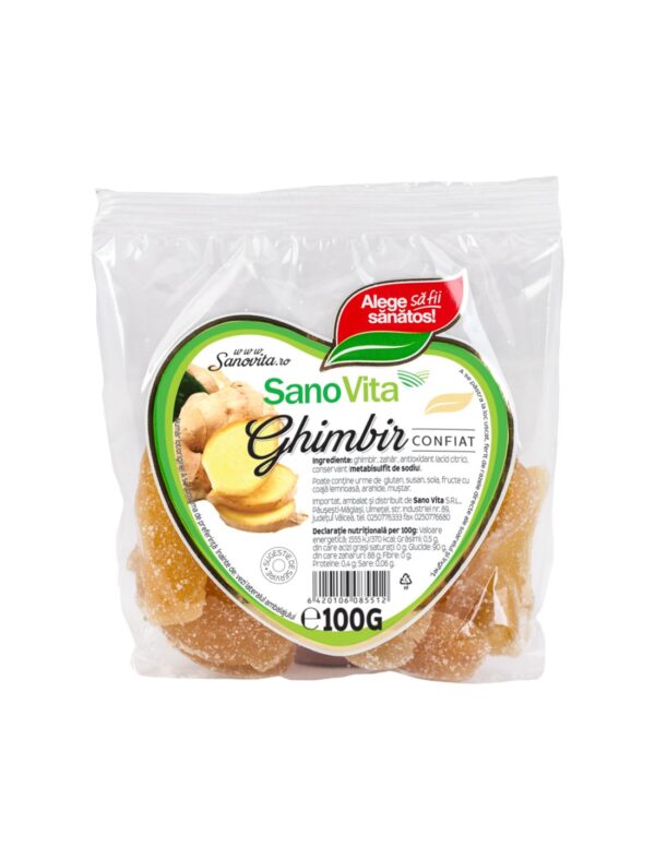 Ghimbir Confiat, 100 g, SanoVita