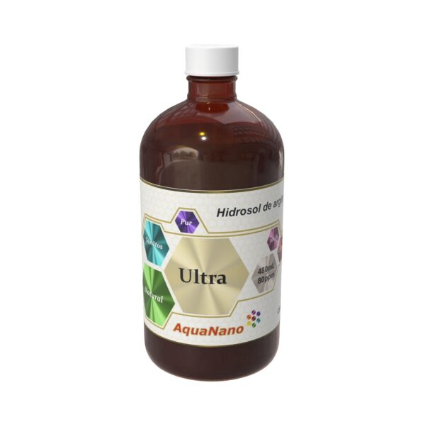 Argint Coloidal Ultra 80 ppm, 480 ml Sticla de argint coloidal Ultra 80 ppm, 480 ml pentru sănătate.