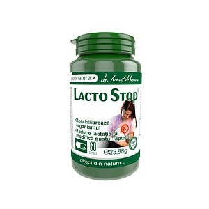 Lacto Stop - Pro Natura Capsule Lacto Stop pentru echilibru digestiv, 60 capsule, Pro Natura.