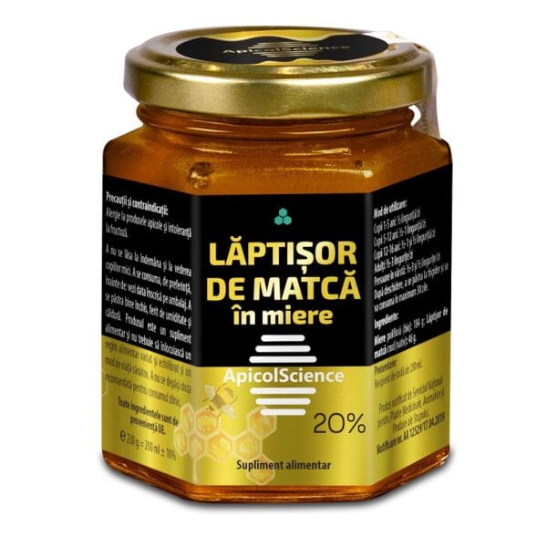 Laptisor de Matca in Miere 20%, 230 g, Apicol Science