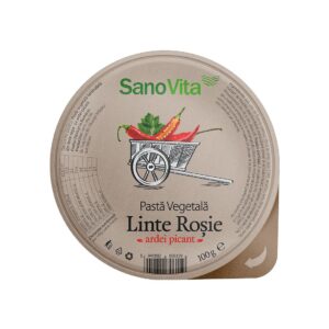 Pasta Vegetala din Linte cu Ardei Picant, 100 g, SanoVita