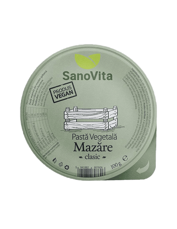 Pasta Vegetala din Mazare Galbena, 100 g, SanoVita