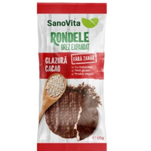 Rondele Orez cu Cacao Fara Zahar, 66 g, SanoVita