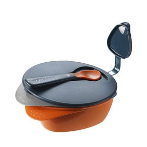 TOMME Set Castroane cu Capac si Lingurita, Gri/Portocaliu, TT0130-2, 6 Luni+