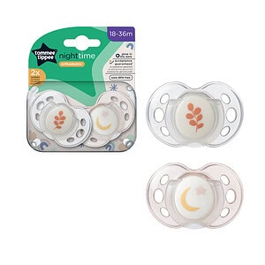 433532 GLOBAL NATURAL LATEX SOOTHER 0-6M 27.01.21_2 TOMME Suzeta Ortodontica de Noapte, 18-36 Luni, TT0415, Luna, 2 Bucati