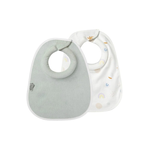 TOMMEE Baveta Supersoft 0L+, Alb/Verde, TT0425, 2 Bucati
