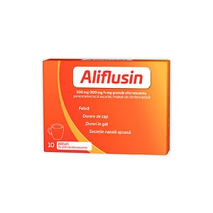 Aliflusin, 500 mg / 200 mg / 4 mg, 10 Plicuri de Granule Efervescente, Zdrovit