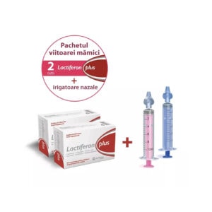 Pachet Lactiferon Plus, 20 Comprimate, 2 Cutii + 2 Irigatoare Nazale de Copii, Meditrina