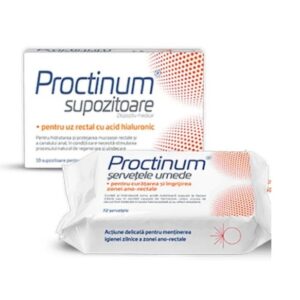 Proctinum 10 Supozitoare + Servetele Umede 72 Bucati, Zdrovit