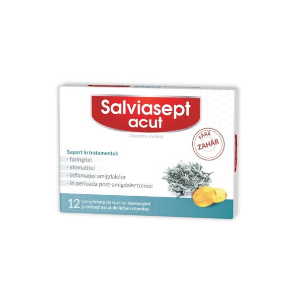 Salviasept Acut Fara Zahar, 12 Comprimate de Supt, Zdrovit