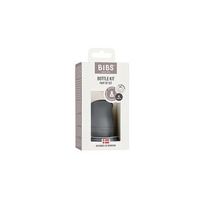 BIBS - Kit Pentru Set Complet Biberon din Sticla Anticolici, Iron (Size 1 - Flux Scazut)