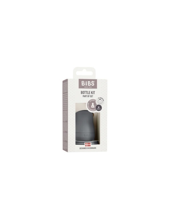 BIBS - Kit Pentru Set Complet Biberon din Sticla Anticolici, Iron (Size 1 - Flux Scazut)