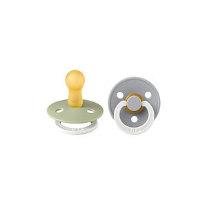 BIBS Set 2 Suzete Colour Glow Sage/Cloud, 6-12L (Size 2), Latex