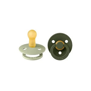 BIBS Set 2 Suzete Colour Sage/Hunter Green, 0-6L (Size 1), Latex