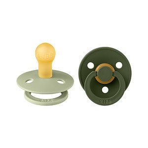 BIBS Set 2 Suzete Colour Sage/Hunter Green, 6-18L (Size 2), Latex