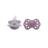 BIBS Set 2 Suzete Infinity Silicon Grey/Mauve, Tetina Anatomica, 0-6 L (size 1)