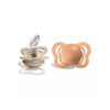 BIBS Set 2 Suzete Infinity Silicon Vanilla/Peach, Tetina Anatomica, 0-6L (size 1)