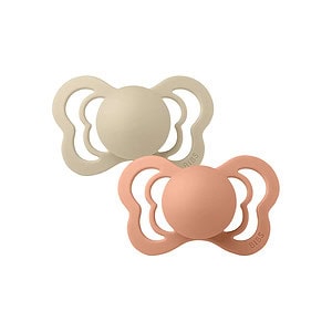 BIBS Set 2 Suzete Ortodontice Silicon Couture , Vanilla/Peach, 0-6 L (size 1)