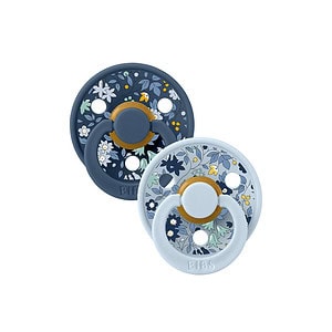 BIBS X LIBERTY Set 2 Suzete Colour Chamomile Lawn Baby Blue/Steel Blue, 0-6 L