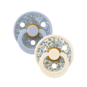 BIBS X LIBERTY Set 2 Suzete Colour Eloise Dusty Blue/Ivory, 0-6 L