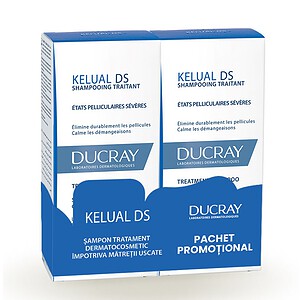 DUCRAY, Pachet Sampon Tratament Dermatocosmetic Anti-matreata Kelual DS, 100 ml + 100 ml