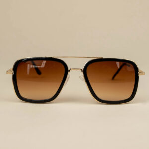 Ochelari de soare pentru copii Oversized - Aviator Black Gold, Little Prints
