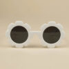 Ochelari Soare Flexibili Bebelusi, Cordon Fixare, 3-18 luni, Daisy White, Little Prints