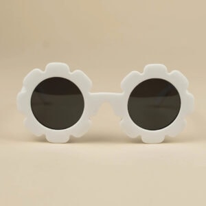 Ochelari Soare Flexibili Bebelusi, Cordon Fixare, 3-18 luni, Daisy White, Little Prints