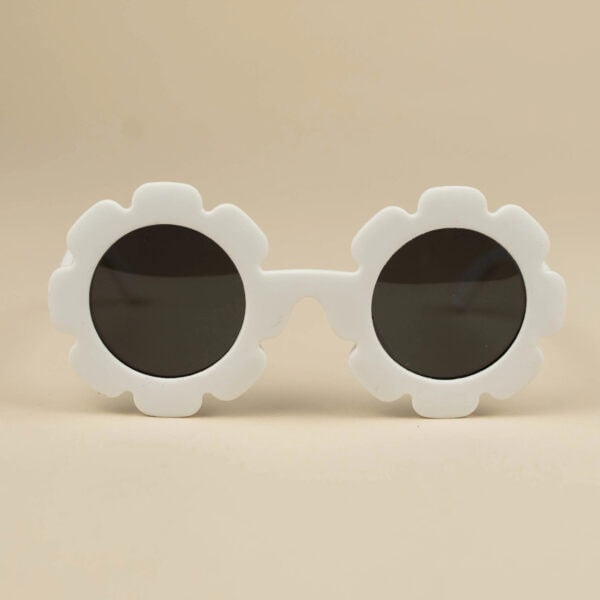 Ochelari Soare Flexibili Bebelusi, Cordon Fixare, 3-18 luni, Daisy White, Little Prints