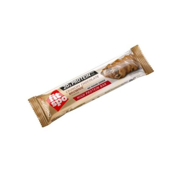Baton Proteic FitSpo Delight 20 g Proteine, Brownie cu Ciocolată, Crocant, 60g, FitSpo
