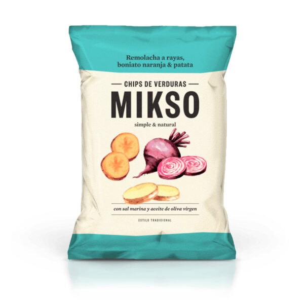 Chipsuri din Sfecla, Cartofi si Cartofi Dulci, 85 g, Mikso