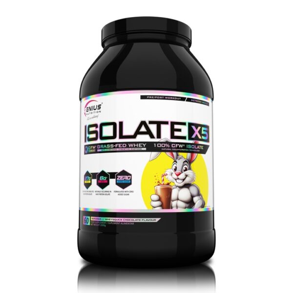 Pudra Proteica tip Izolat din Zer cu Aroma de Ciocolata Isolate-X5 Wheysquick Chocolate, 2000 g, Genius Nutrition