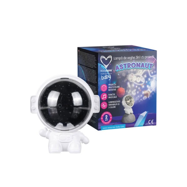 Lampa de Veghe 3 in 1 cu Proiectii Astronaut, EasyCare Baby