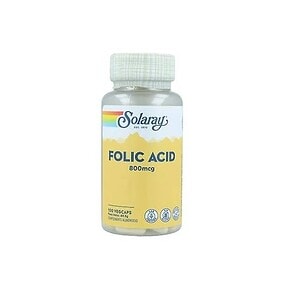 Folic Acid Solaray, 800mcg, pentru sănătate prenatală și generală.
