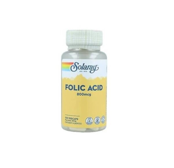 Folic Acid Solaray, 800mcg, pentru sănătate prenatală și generală.